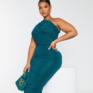 Pretty Little Thing One Shoulder Ruched Midi Dress NWT Size 26 (US)